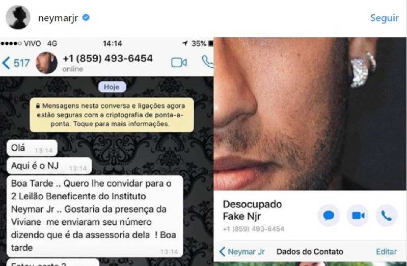 Neymar online HOJE Essa conversa usa criptografia de ponta Olá