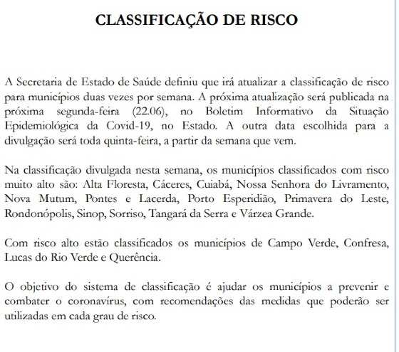 classificação de risco