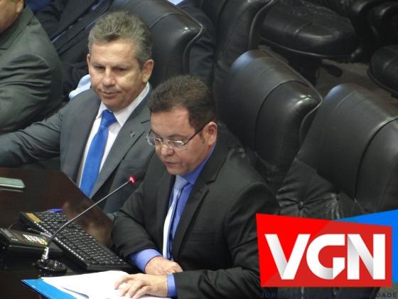 Vice-presidente da Assembleia Legislativa de Mato Grosso (AL/MT), Eduardo Botelho (DEM) e o governador Mauro Mendes (DEM) 