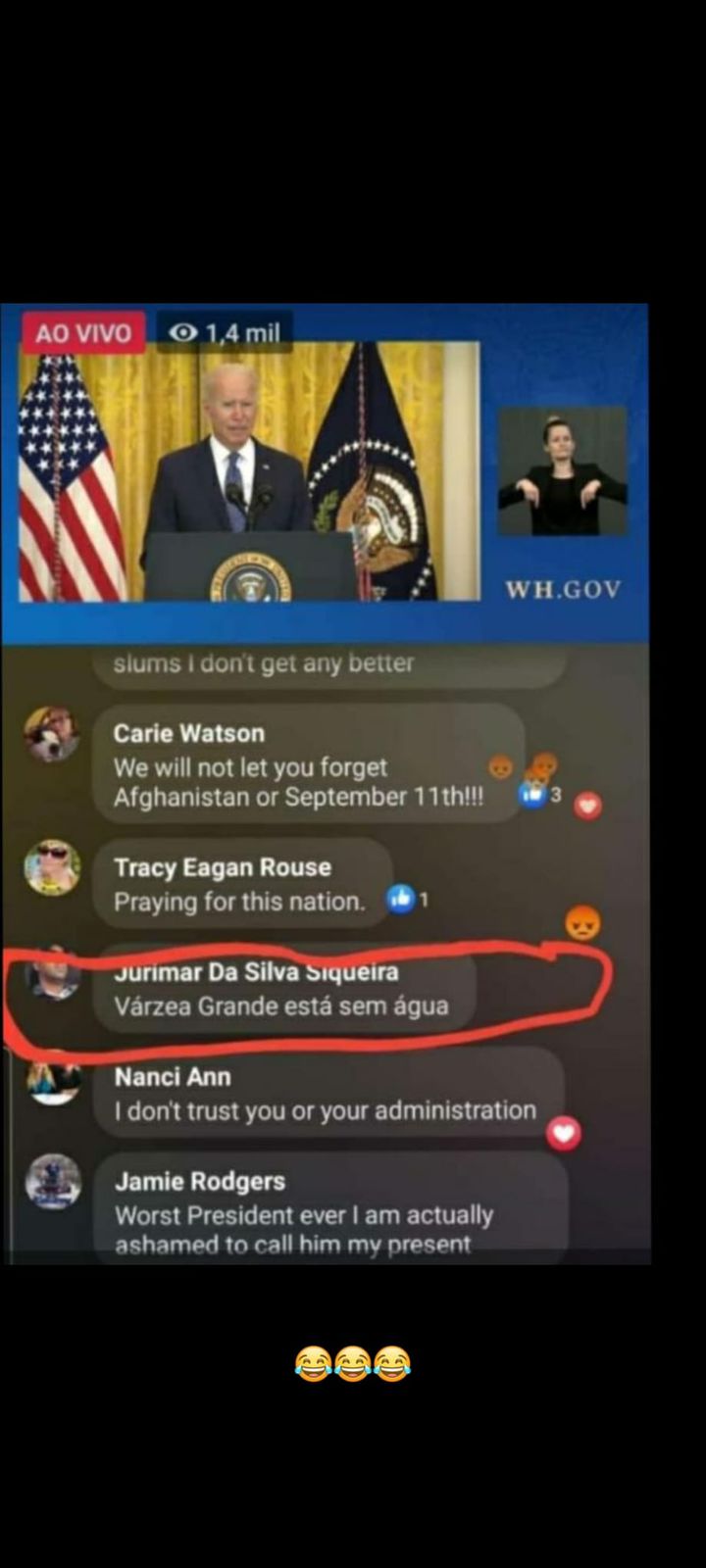 falta de água