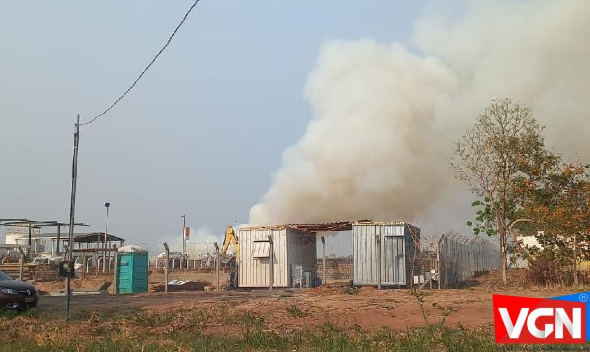 VGN; incêndio; vegetação; Aeroporto; Várzea Grande; 