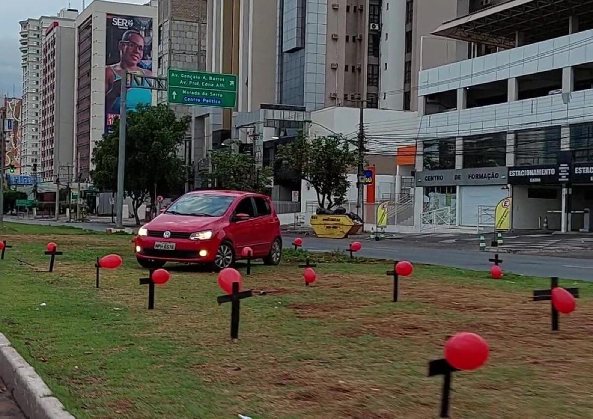 VGN; identificado; condutor; destruição; homenagem; vítimas; Covid-19; Cuiabá