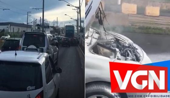 VGN; acidente; trânsito lento; Avenida da Feb; Várzea Grande