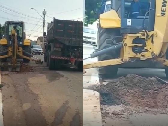 Ação da concessionária Águas Cuiabá 