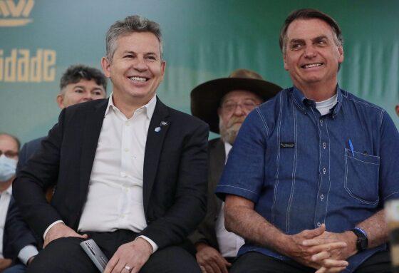 Governador Mauro Mendes e o presidente da República, Jair Bolsonaro 