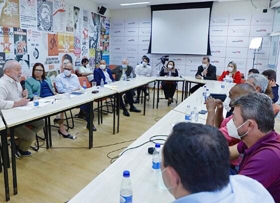 Reunião de Lula com PSB, PCdoB, PV e MDB de Mato Grosso