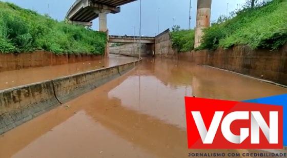 Viaduto Walter Rabelo, na região do bairro Tijucal, em Cuiabá. 