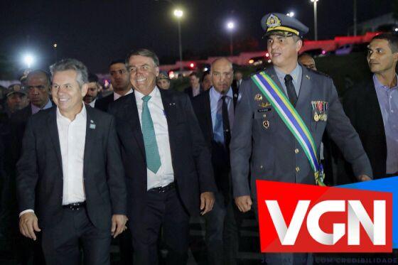 Governador de Mato Grosso, Mauro Mendes (União Brasil) e o presidente da República, Jair Bolsonaro (PL) 