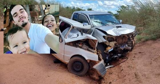 Colisão entre Uno e Hilux mata casal, um filho de 4 anos e deixa ferida outra 2 anos 