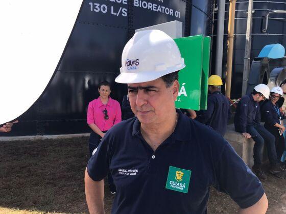 Prefeito Emanuel Pinheiro na inauguração da Estação de Tratamento e Esgoto (ETE), em Cuiabá