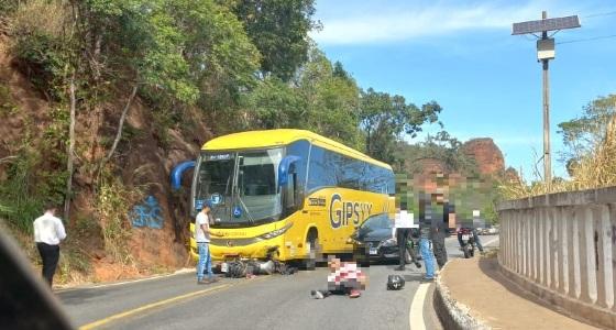 batida; colisão; motocicleta; ônibus; Portão do inferno; Chapada dos Guimarães; VGN