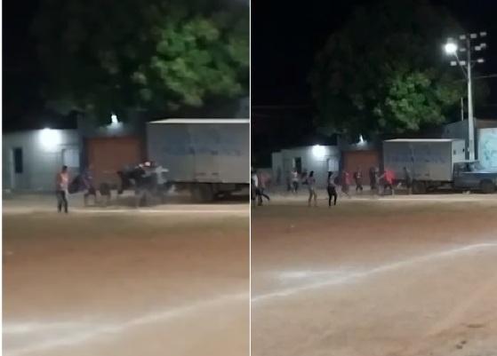 Policial militar; Sebba; agredido; campo de futebol; Cuiabá; VGN