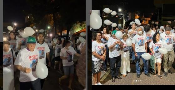 A passeata terminou na Igreja onde foi celebrada missa em favor do agente Alexandre