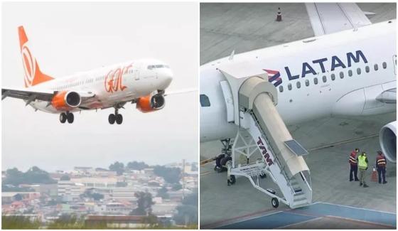 Aviões da Gol e da Latam em Congonhas, São Paulo