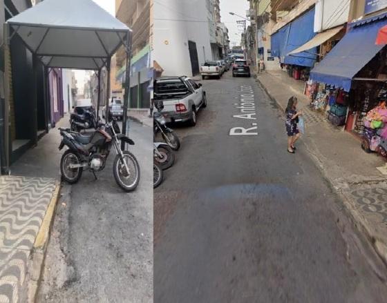Obstrução de rua impede estacionamento de motos em Cuiabá 