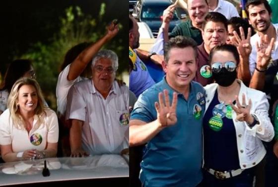 Candidatos ao Governo de MT. Márcia Pinheiro (PV) e Mauro Mendes (União)