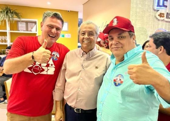 Senadores, Carlos Fávaro (PSD), Jayme Campos (União) e o ex-deputado Gilmar Fabris (PSD)