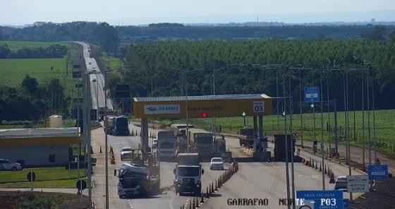 acidente; colisão; carretas; praça do pedágio; Tangará da Serra; VGN