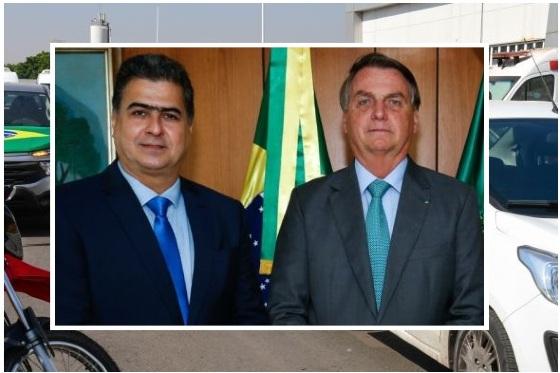 Presidente Jair Bolsonaro (PL) e o prefeito de Cuiabá, Emanuel Pinheiro (MDB)