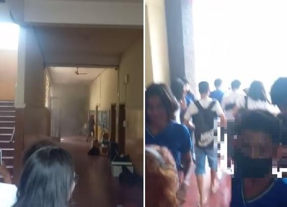 Incêndio assusta pais e alunos do Liceu Cuiabano nesta quarta.