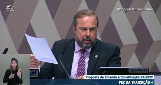 No relatório, senador aponta que PEC representará impacto fiscal total na ordem de R$ 198,9 bilhões