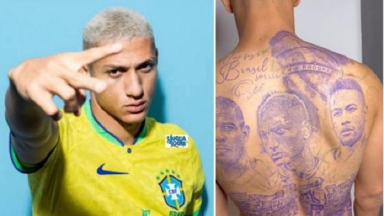 Richarlison fecha costas com tatuagem em homenagem a Ronaldo, Neymar e Pelé