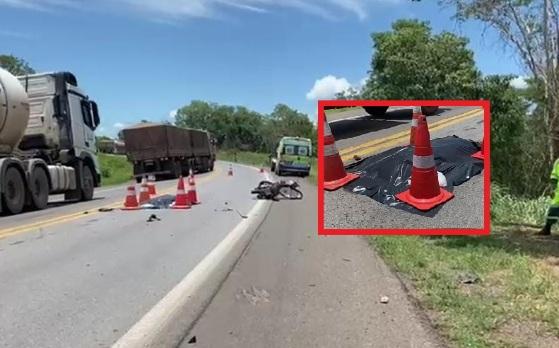 Acidente entre carreta e motocicleta mata homem na BR-364 em VG.