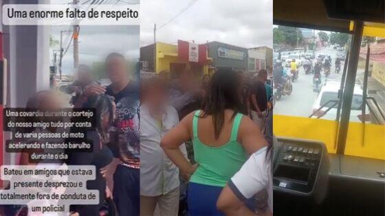 Jovens acusam PMs de impedirem homenagem durante cortejo de motociclista morto em Cuiabá.