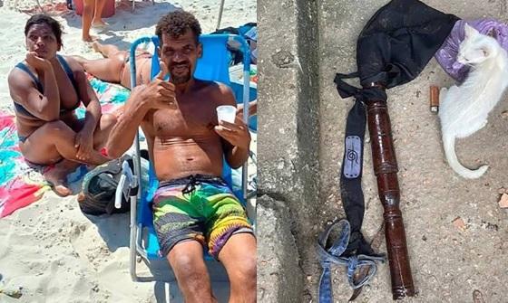 PM admite que matou morador da Cidade de Deus por estar com objeto 'que aparentava ser um fuzil' - Dierson com a irmã Denise na praia.