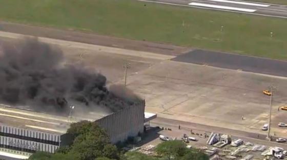 Incêndio atinge aeroporto do Galeão