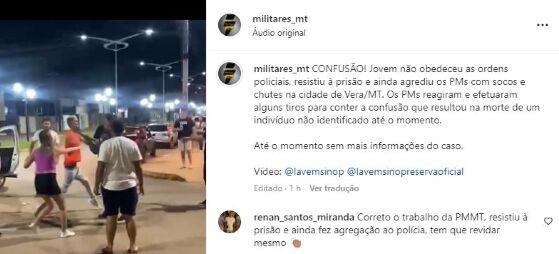 Jovem resiste a prisão, agride policiais com socos e chutes e é morto por PM.