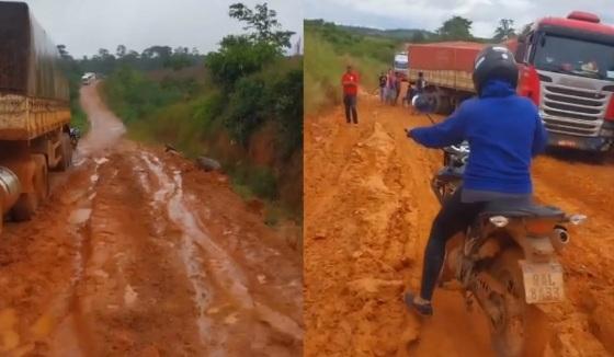 Trecho que liga os municípios de Castanheira e Juruena na MT-174