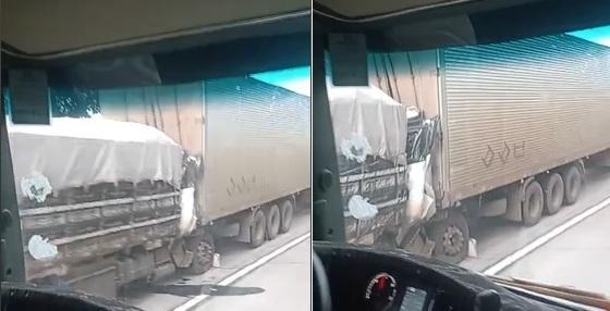 Motorista morre prensando após colidir na traseira de carreta 