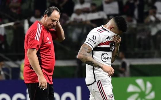 Rogério Ceni e Luciano lamentam a eliminação do São Paulo no Paulista.