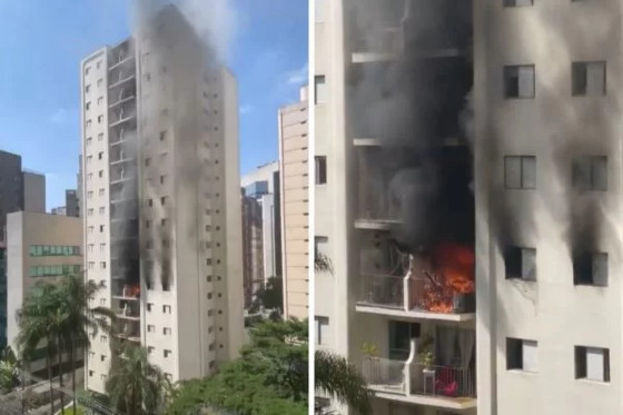 Vítima salta do 6º andar para tentar escapar de incêndio no Itaim Bibi