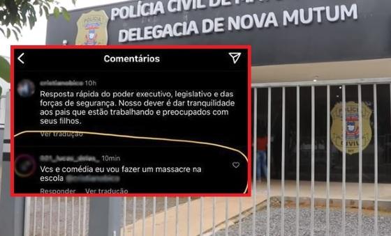 Menor é apreendido após comentário de massacre em post de vereador de MT