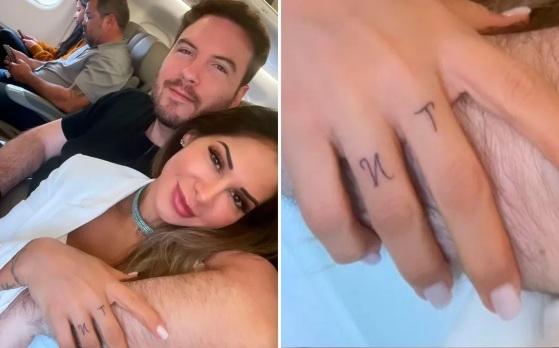 Maíra Cardi faz tatuagem em homenagem a Thiago Nigro.