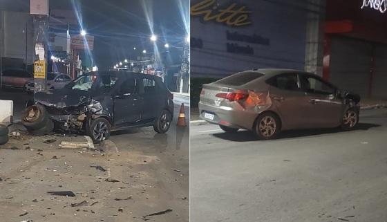 Motorista "fura" sinal vermelho e causa colisão na avenida Couto Magalhães em VG