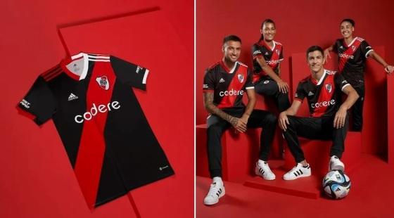 Nova camisa River Plate tem cores rubro-negras e faixa diagonal no peito.