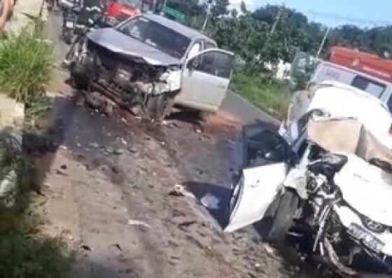 Acidente com vitimas é registrado neste domingo (07) em avenida de Cuiabá.