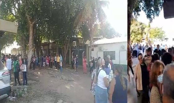 A fila quilométrica foi registrada em vídeos por pacientes no local