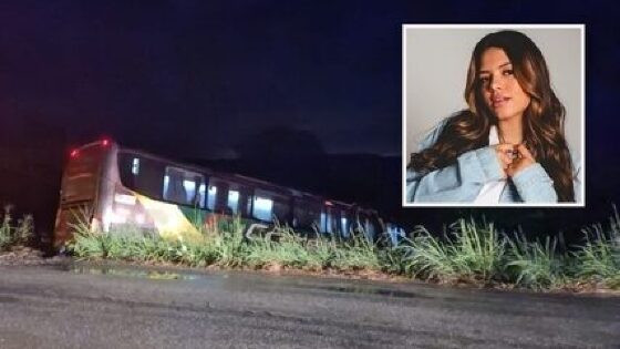 Ônibus de cantora Brisa Star e banda cai em ribanceira
