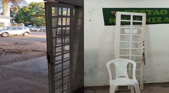 Porta de ambulatório da Policlínica do Coxipó está sem porta, segundo denúncia 