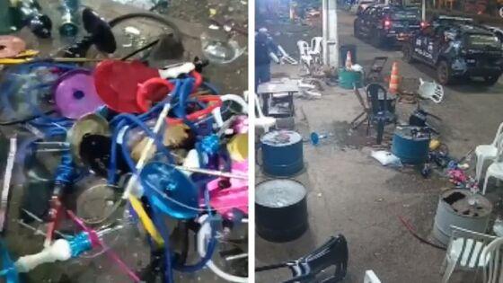 Destruição e caos é registrado em Tabacaria e Distribuidora de Cuiabá 