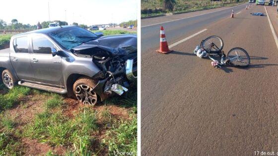 Ciclista morre em acidente envolvendo caminhonete na BR-364