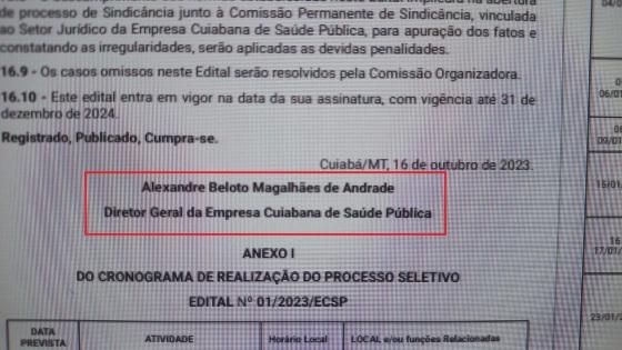 Cópia de edital para processo seletivo revela desleixo da intervenção da saúde de Cuiabá