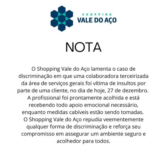 Nota shopping agressão
