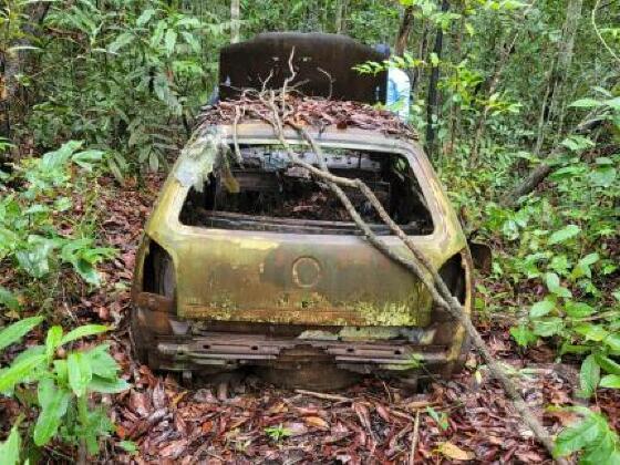 Ossada humana é encontrada em carro incendiado em MT