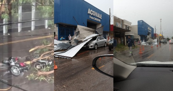 Temporal causa estragos em Jaciara; prefeita relata chuva violenta