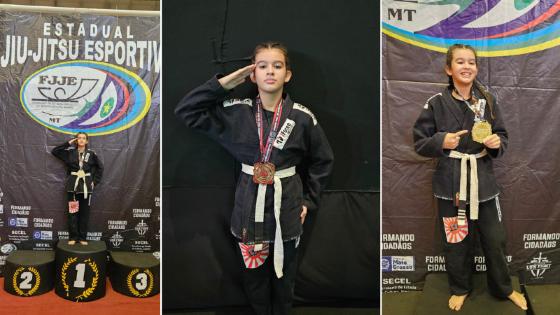 Lutadora mirim de VG se destaca no Jiu-jítsu e conquista medalhas.